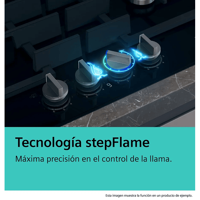 iQ500 SIEMENS Placa de gas 60 cm Vidrio templado Negro 4