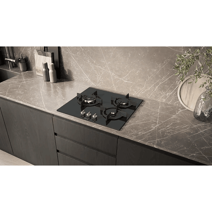 iQ500 SIEMENS Placa de gas 60 cm Vidrio templado Negro 2