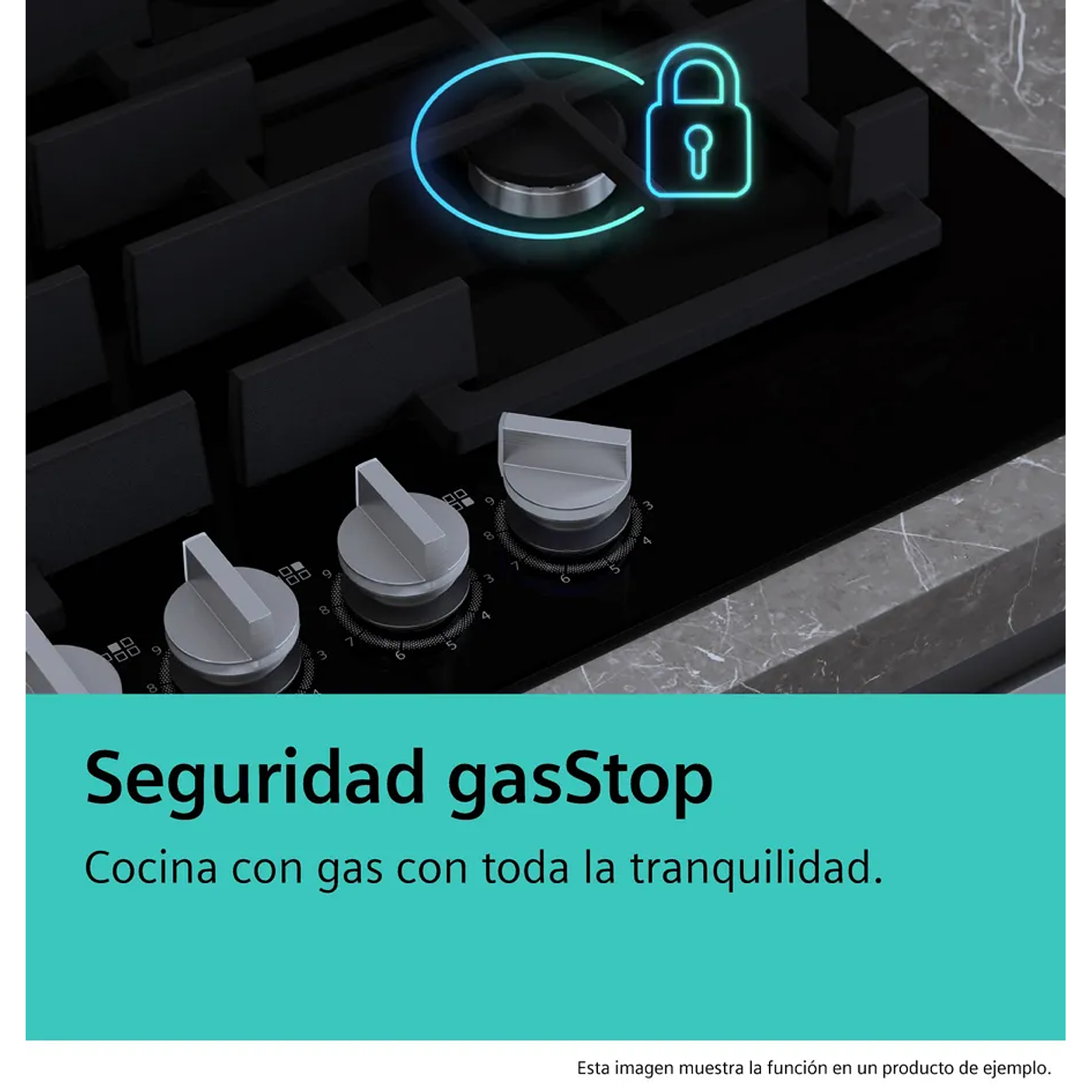 iQ500 SIEMENS Placa de gas 75 cm Vidrio templado, Negro 7