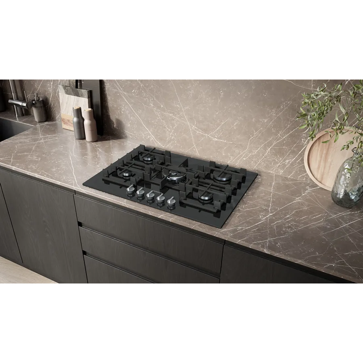 iQ500 SIEMENS Placa de gas 75 cm Vidrio templado, Negro 2