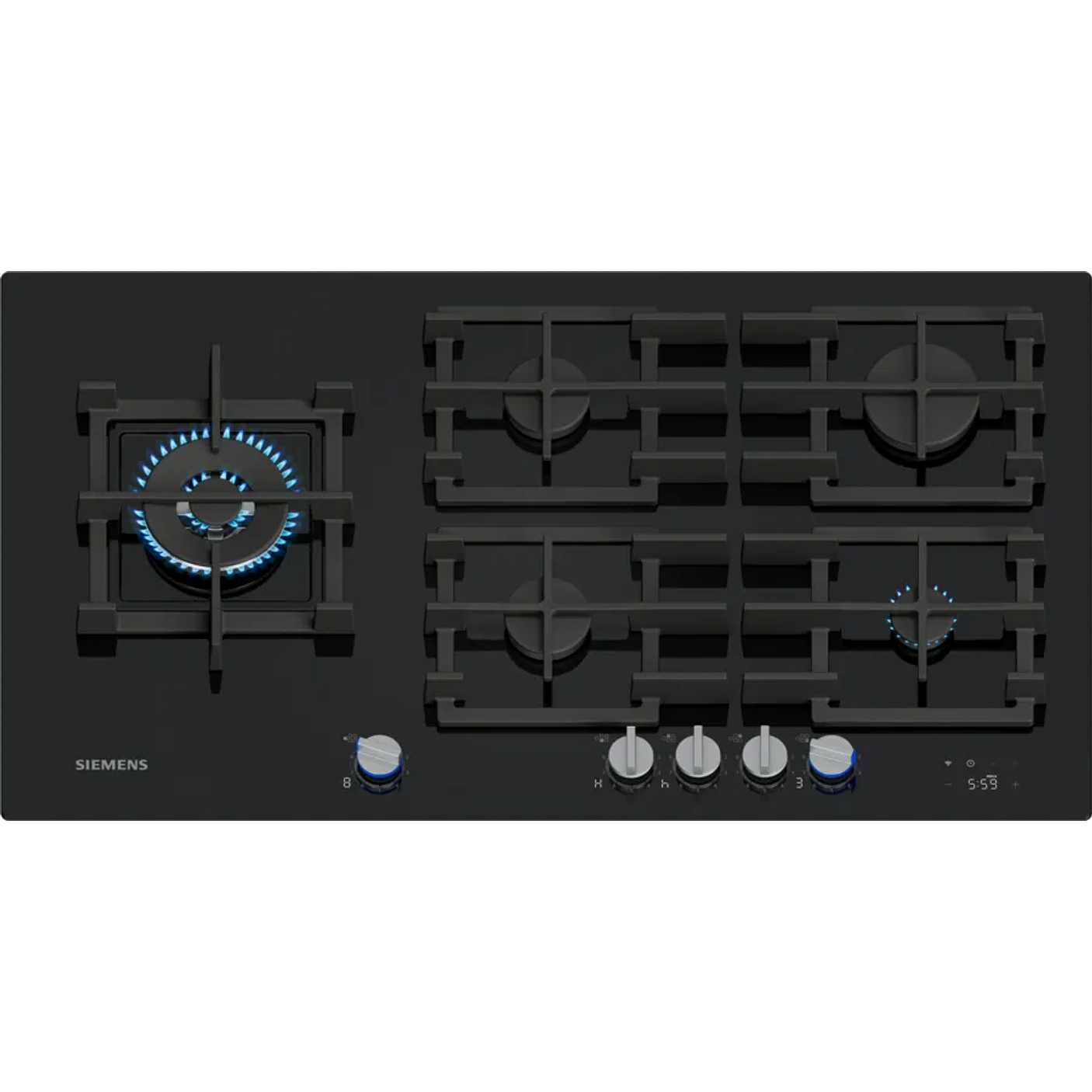 iQ700 SIEMENS Placa de gas 90 cm Vidrio templado, Negro 1
