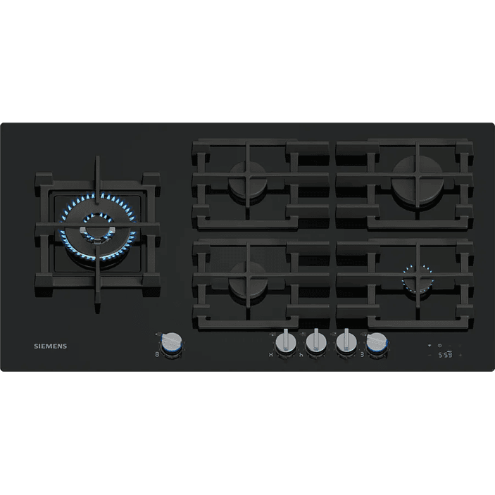 iQ700 SIEMENS Placa de gas 90 cm Vidrio templado, Negro 1