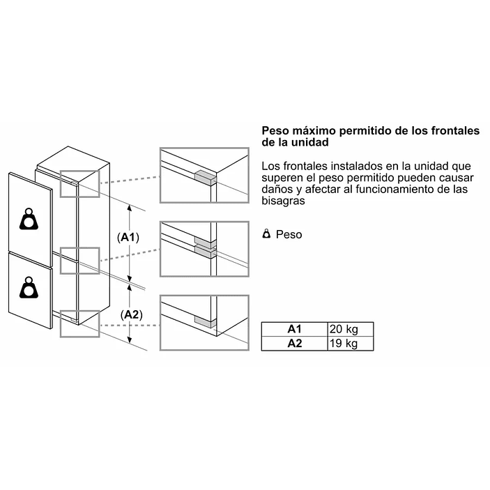 Serie 4 Frigorífico combi integrable 193.5 x 70.8 cm Puerta fija 16