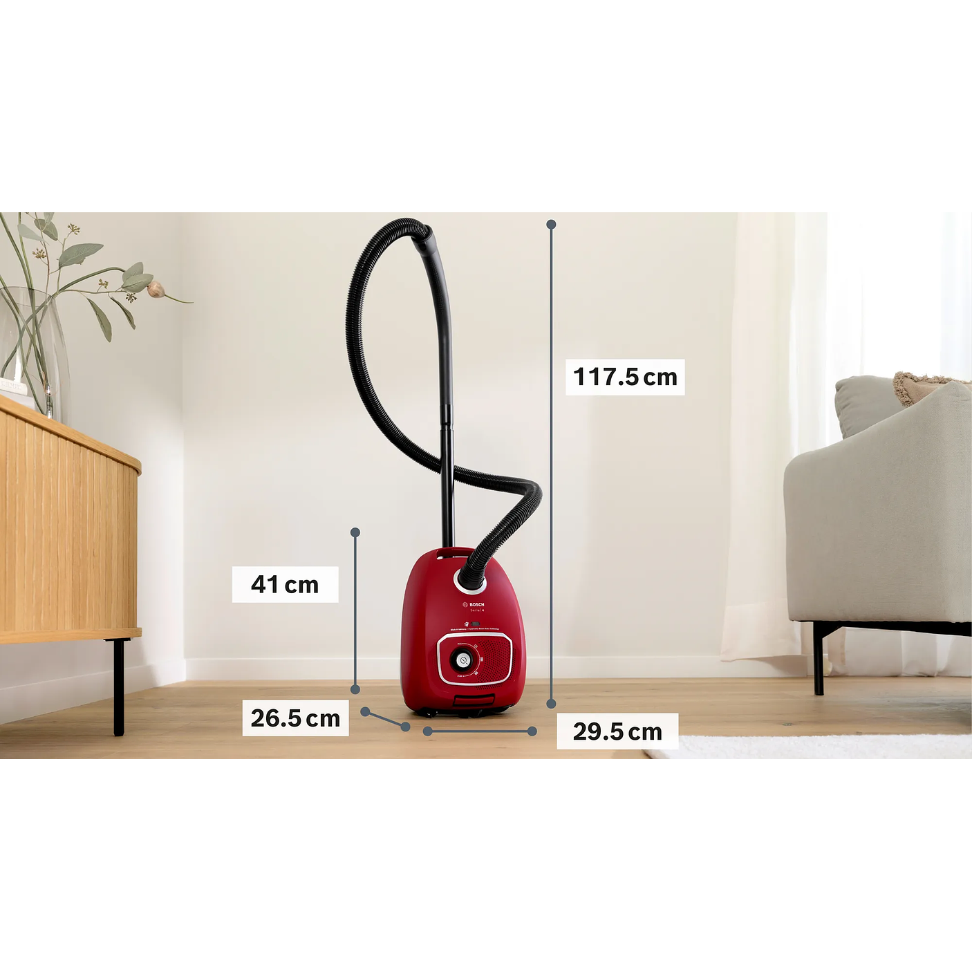 Serie 4 Aspirador con bolsa Rojo BOSCH 9