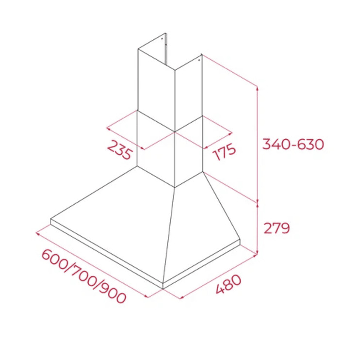 DBB 60 Campana Piramidal de Pared 60 cm TEKA 8