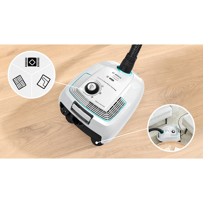 Serie 4 Aspirador con bolsa Blanco BOSCH 15