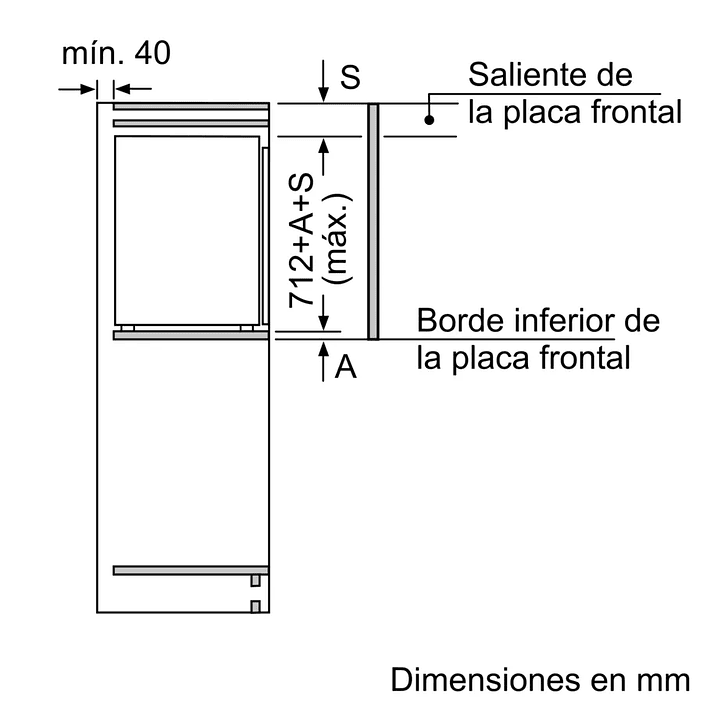 Serie 4 Congelador Integrable 71.2 x 55.8 cm Puerta fija 10