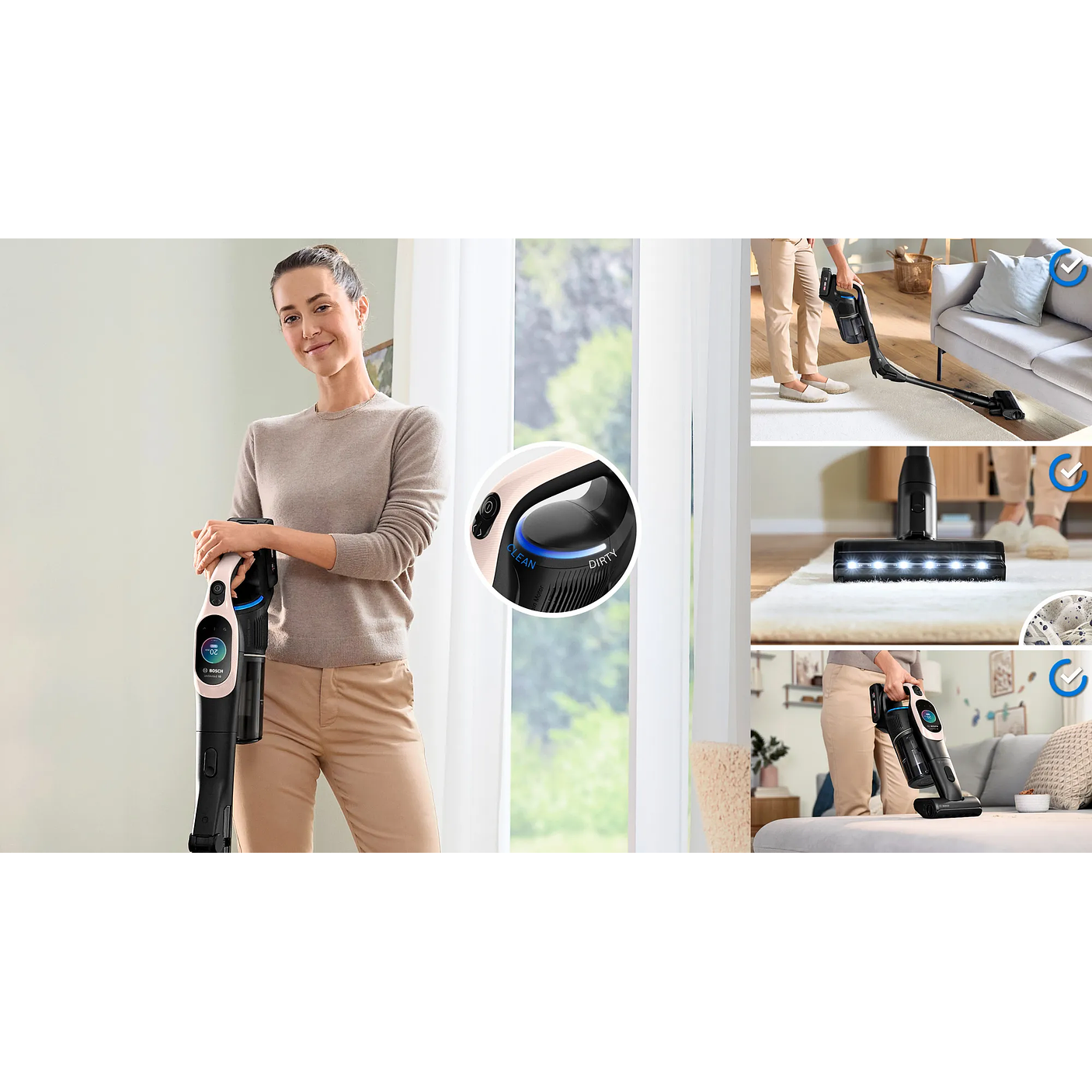 Aspiradora sin cable Unlimited 10 Rosa empolvado BOSCH 2