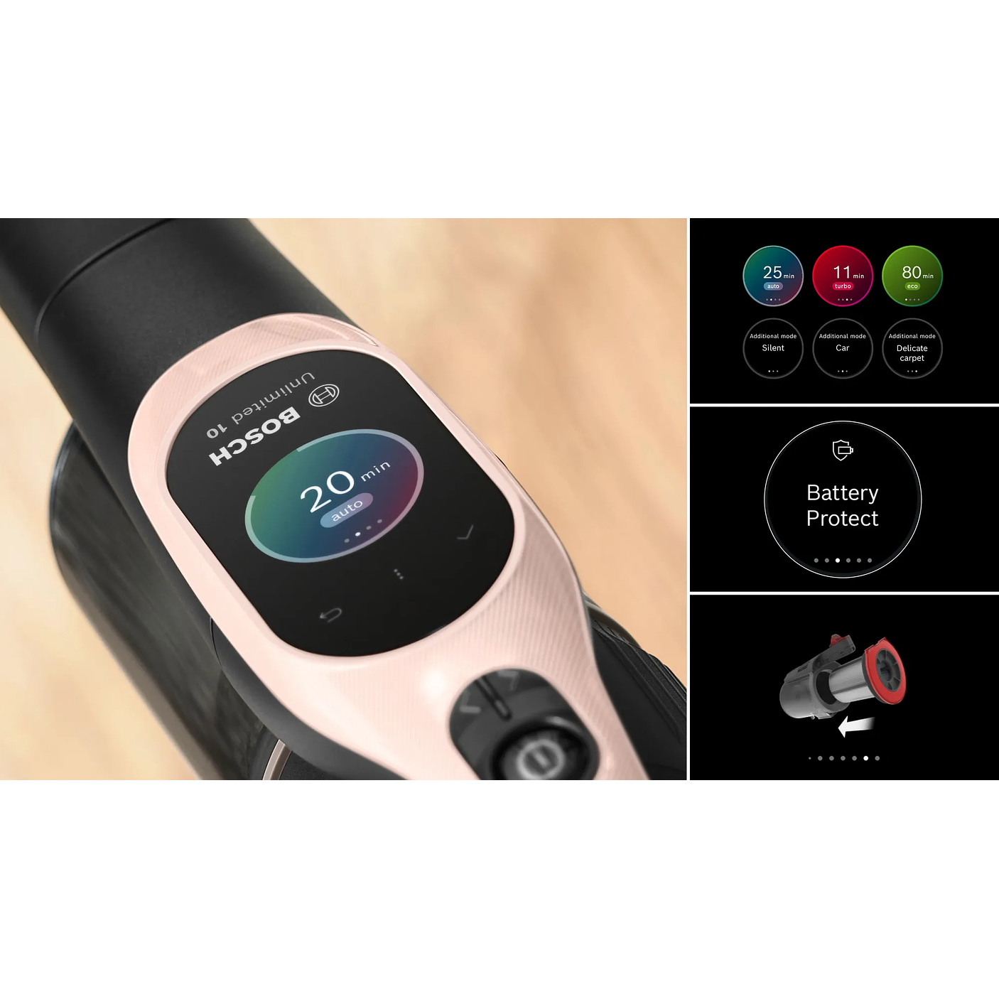 Aspiradora sin cable Unlimited 10 Rosa empolvado BOSCH 22