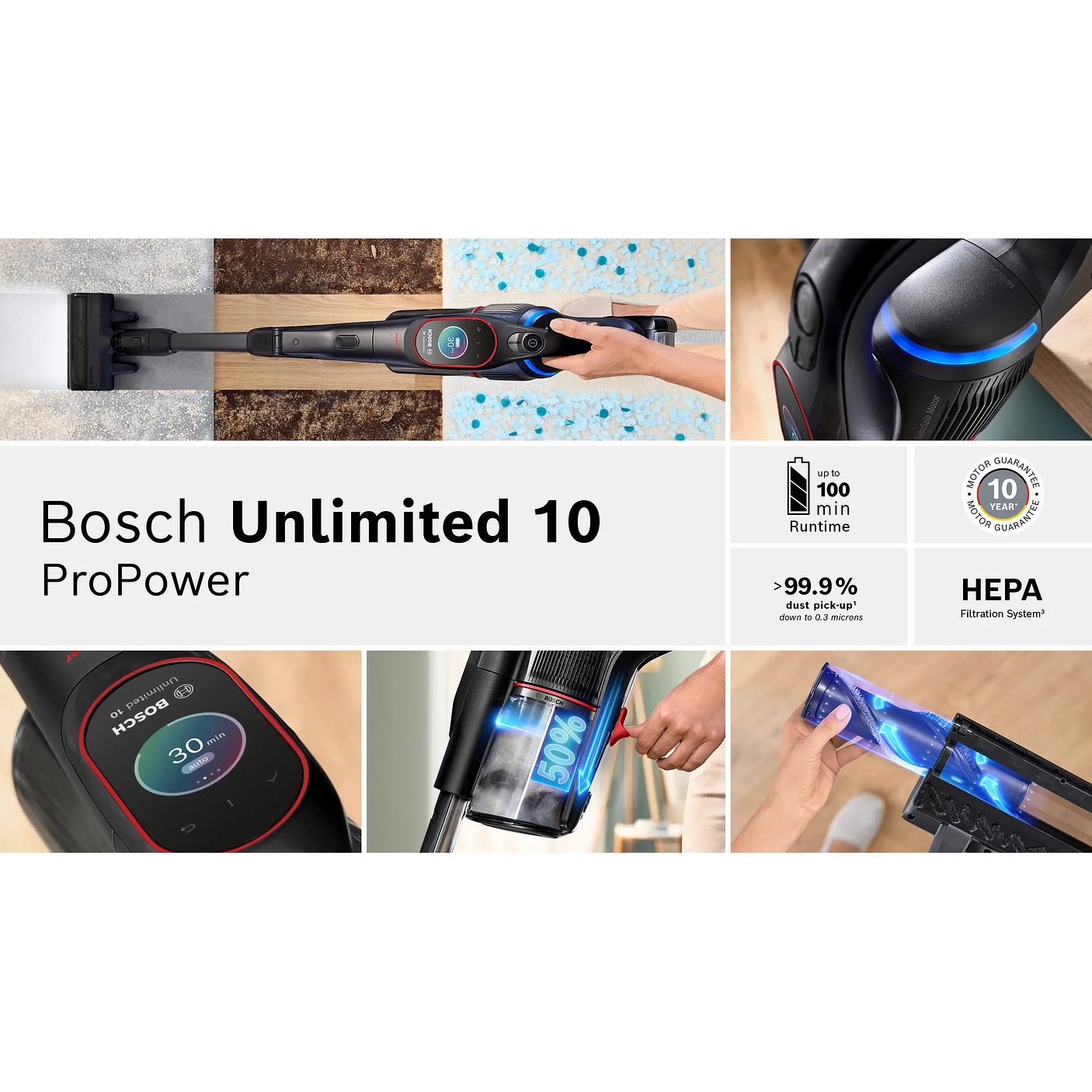 Aspiradora sin cable Unlimited 10 ProPower Negro BOSCH 4