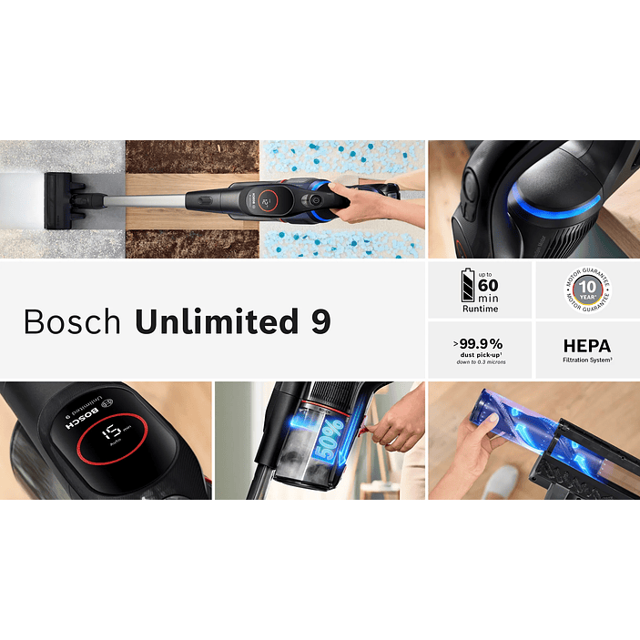 Aspiradora sin cable Unlimited 9 Negro BOSCH 17