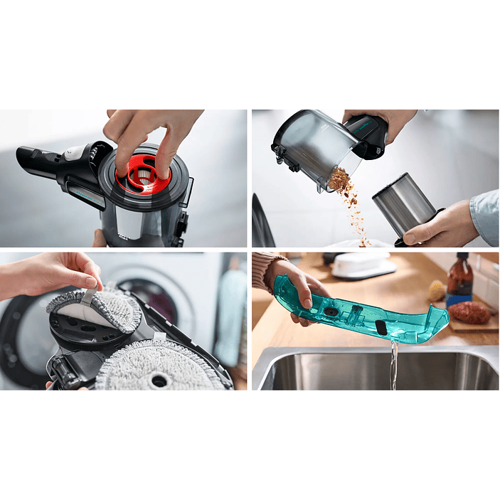 2 en 1: aspiradora y mopa recargable Unlimited 7 ProHygienic Aqua Blanco BOSCH 4