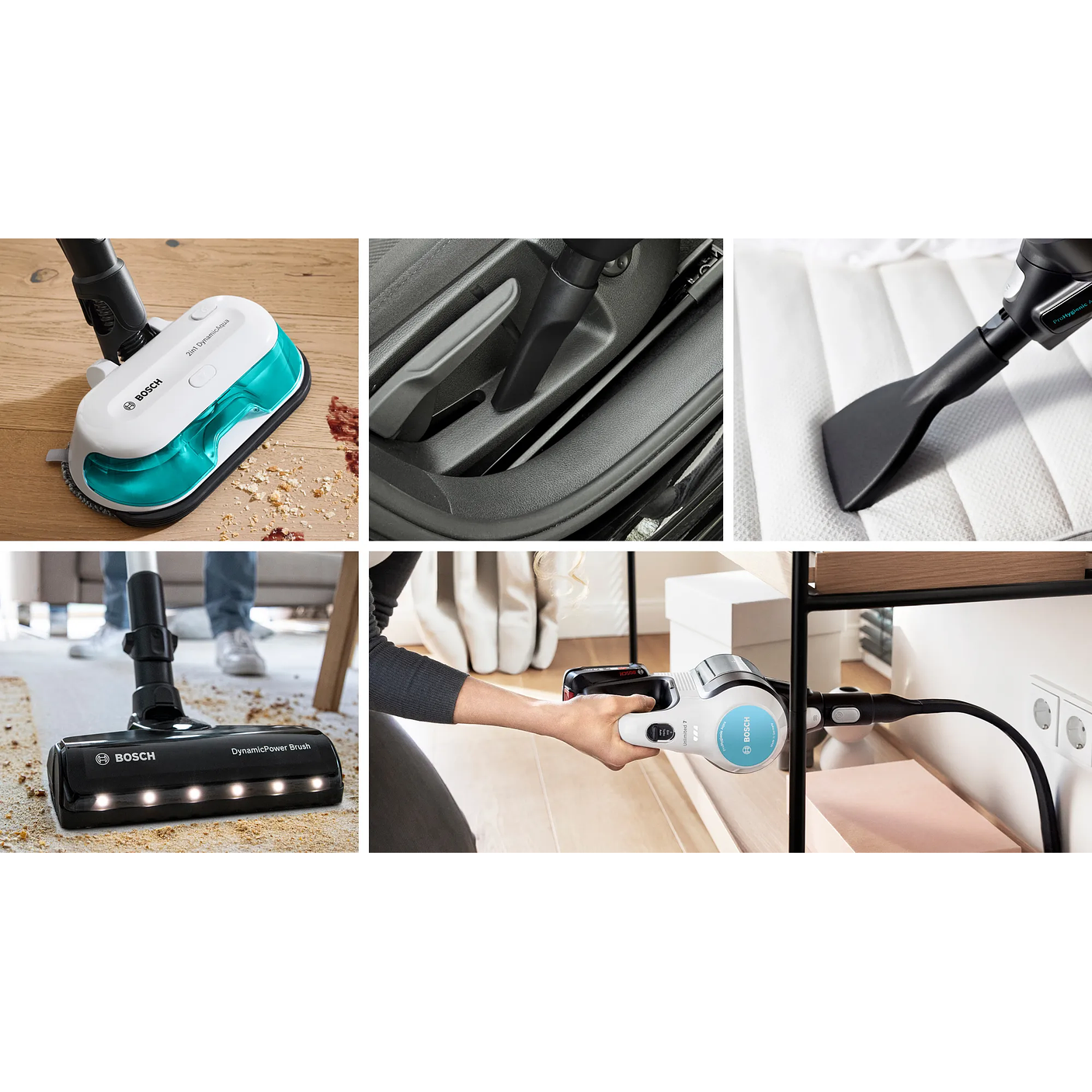 2 en 1: aspiradora y mopa recargable Unlimited 7 ProHygienic Aqua Blanco BOSCH 6