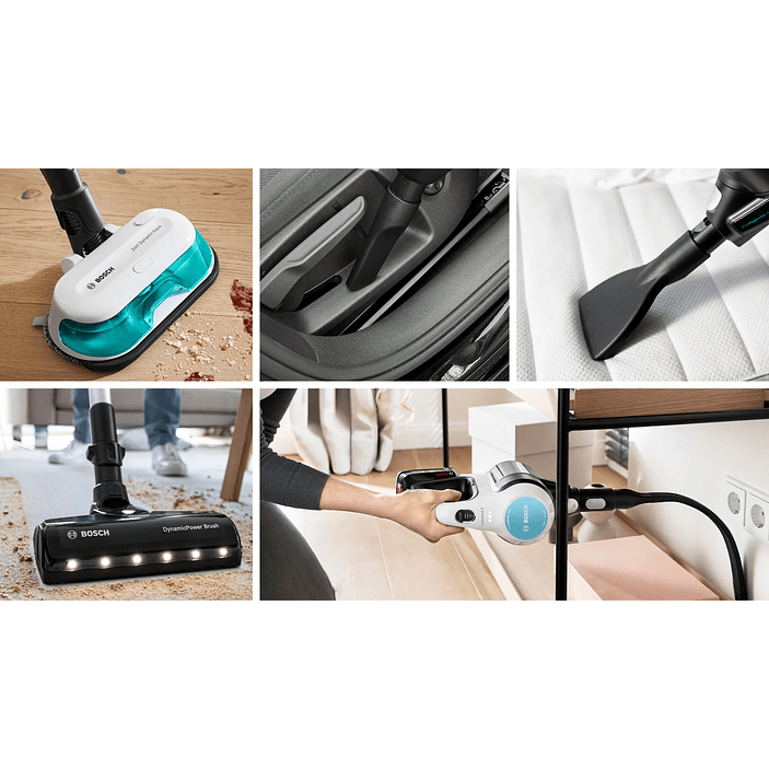 2 en 1: aspiradora y mopa recargable Unlimited 7 ProHygienic Aqua Blanco BOSCH 6