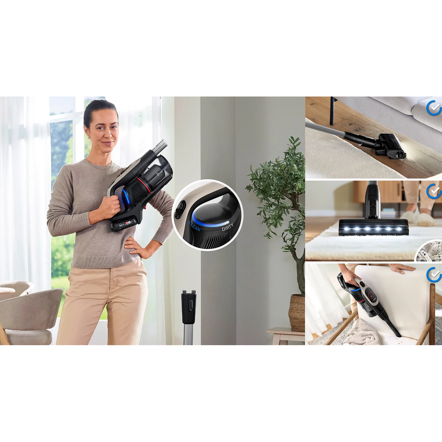 Aspiradora sin cable Unlimited 9 Acero BOSCH 9