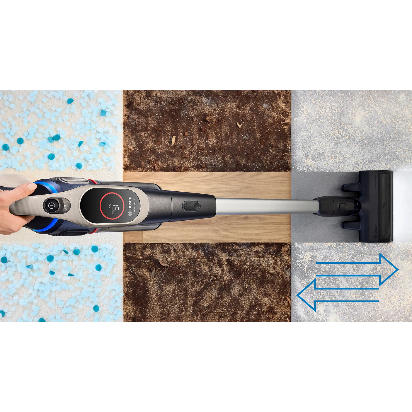 Aspiradora sin cable Unlimited 9 Acero BOSCH 18