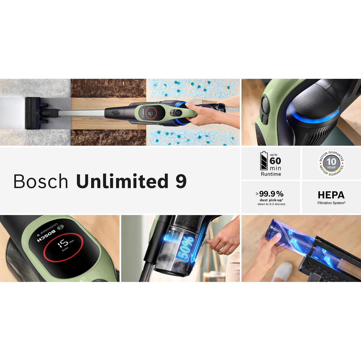 Aspiradora sin cable Unlimited 9 Verde BOSCH 14