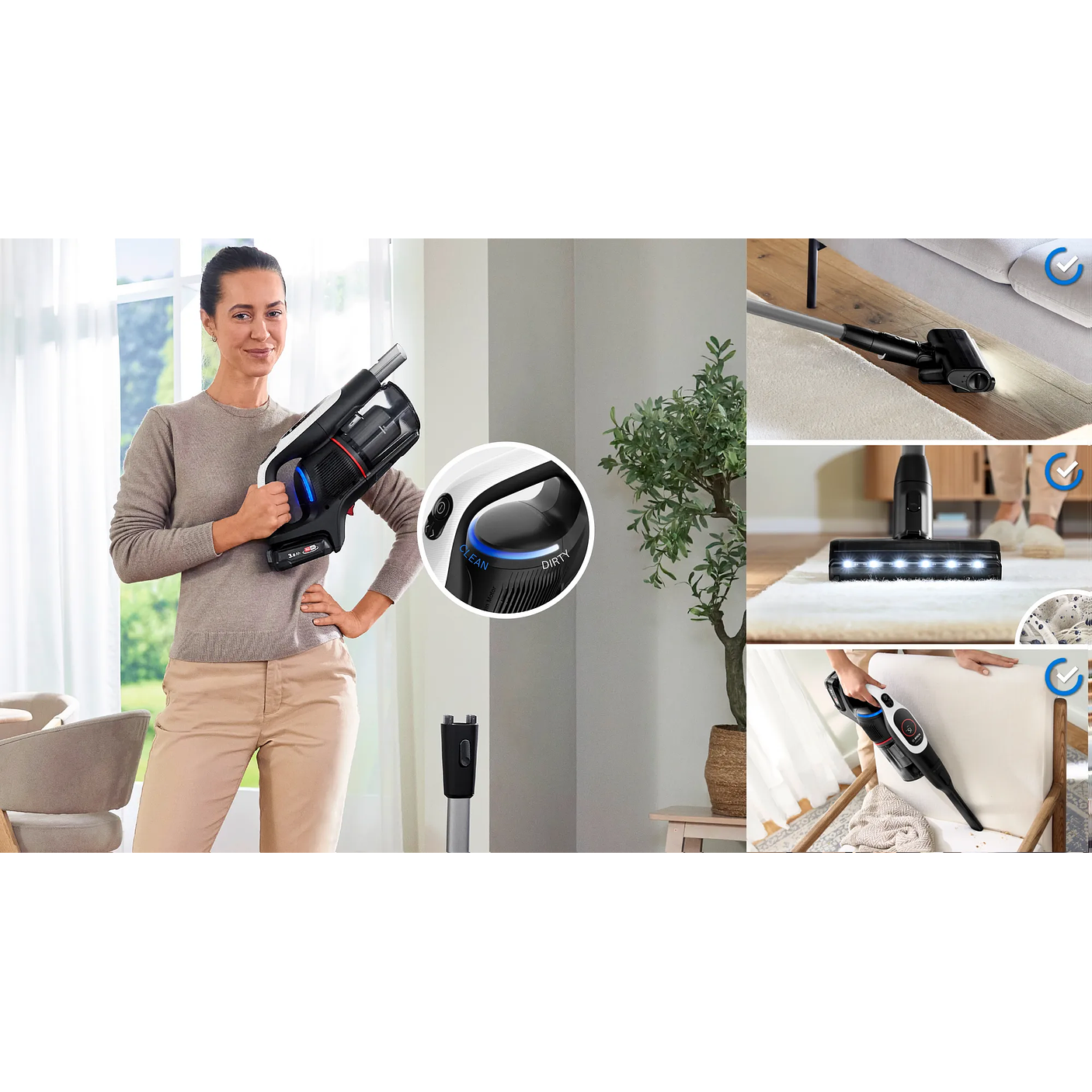 Aspiradora sin cable Unlimited 9 Blanco BOSCH 7