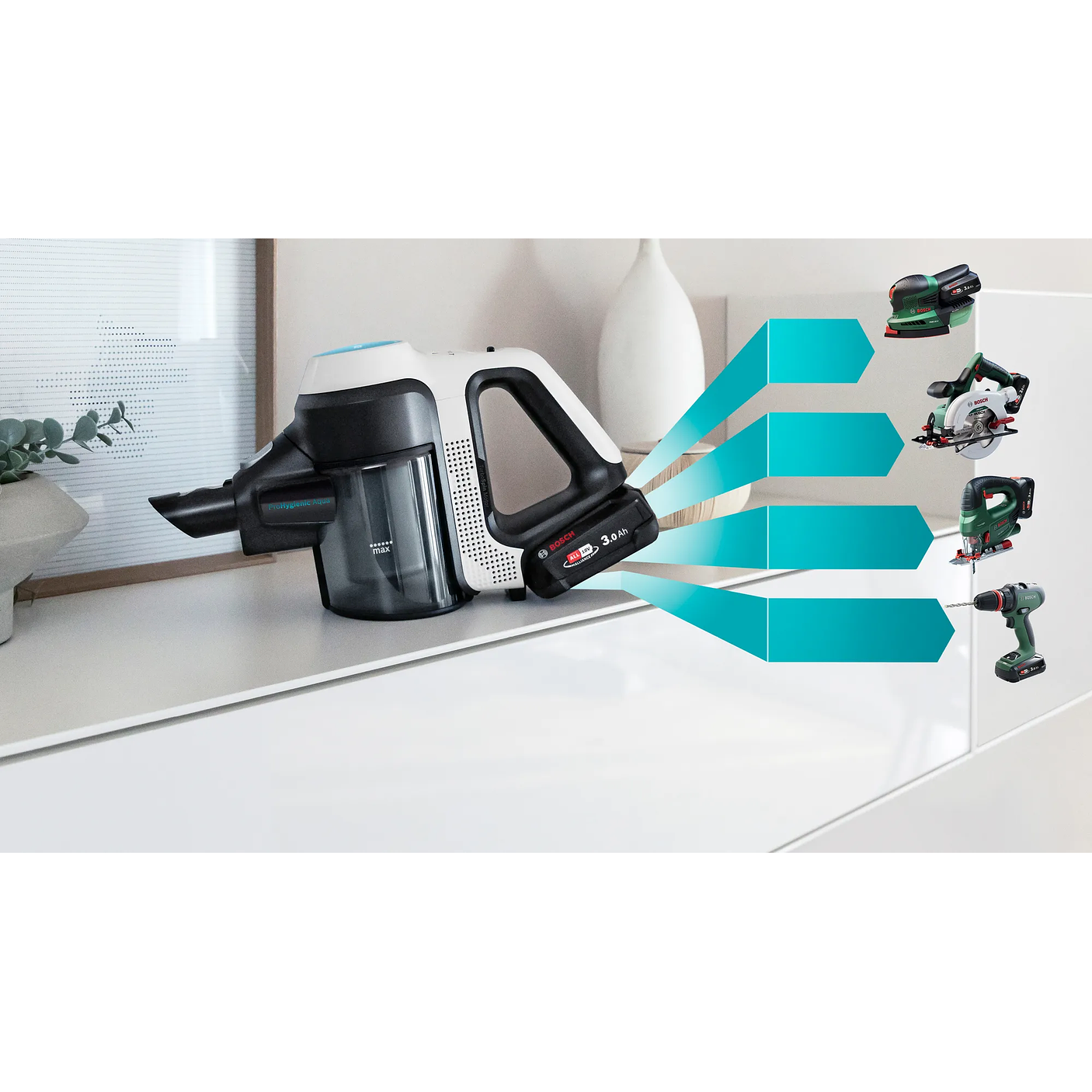 2 en 1: aspiradora y mopa recargable Unlimited 7 ProHygienic Aqua Blanco 4