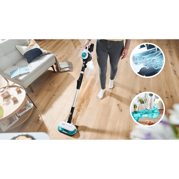 2 en 1: aspiradora y mopa recargable Unlimited 7 ProHygienic Aqua Blanco 3