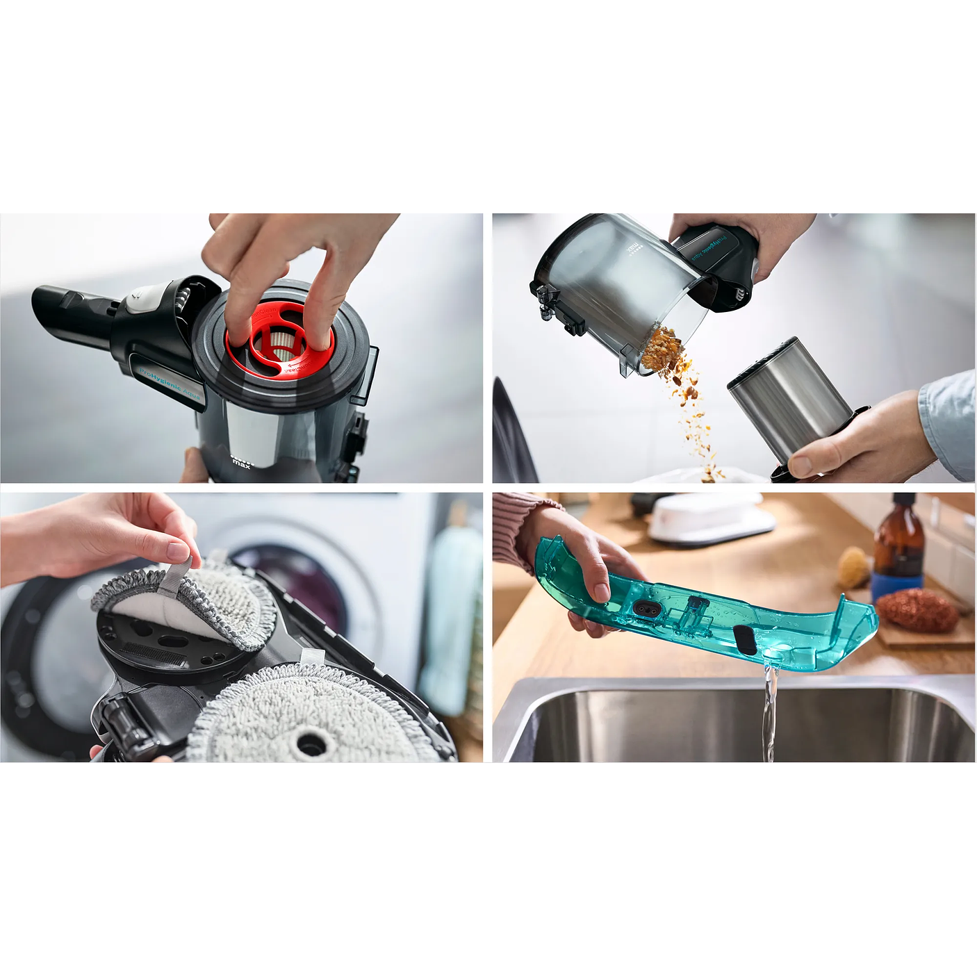 2 en 1: aspiradora y mopa recargable Unlimited 7 ProHygienic Aqua Blanco 8