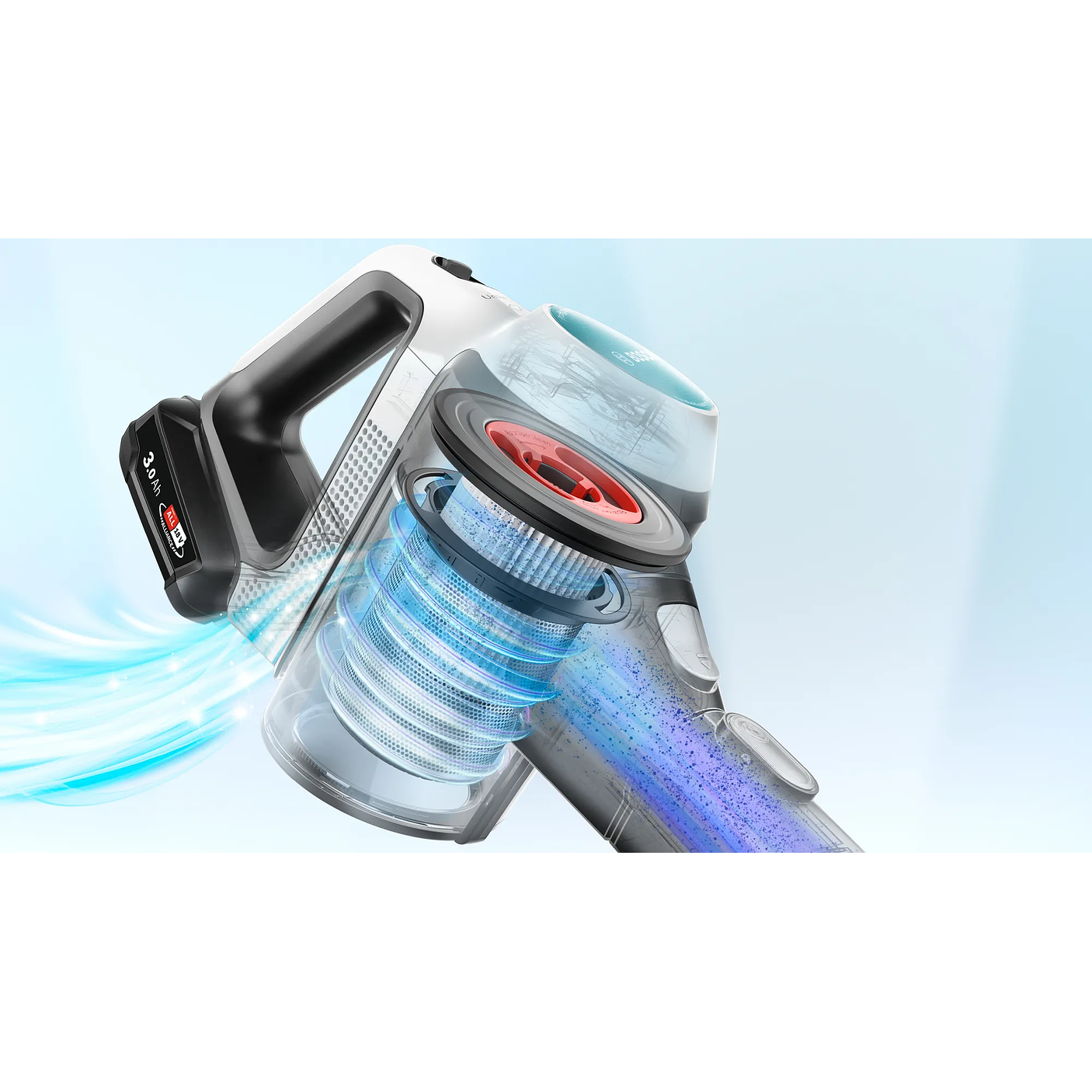 2 en 1: aspiradora y mopa recargable Unlimited 7 ProHygienic Aqua Blanco 10