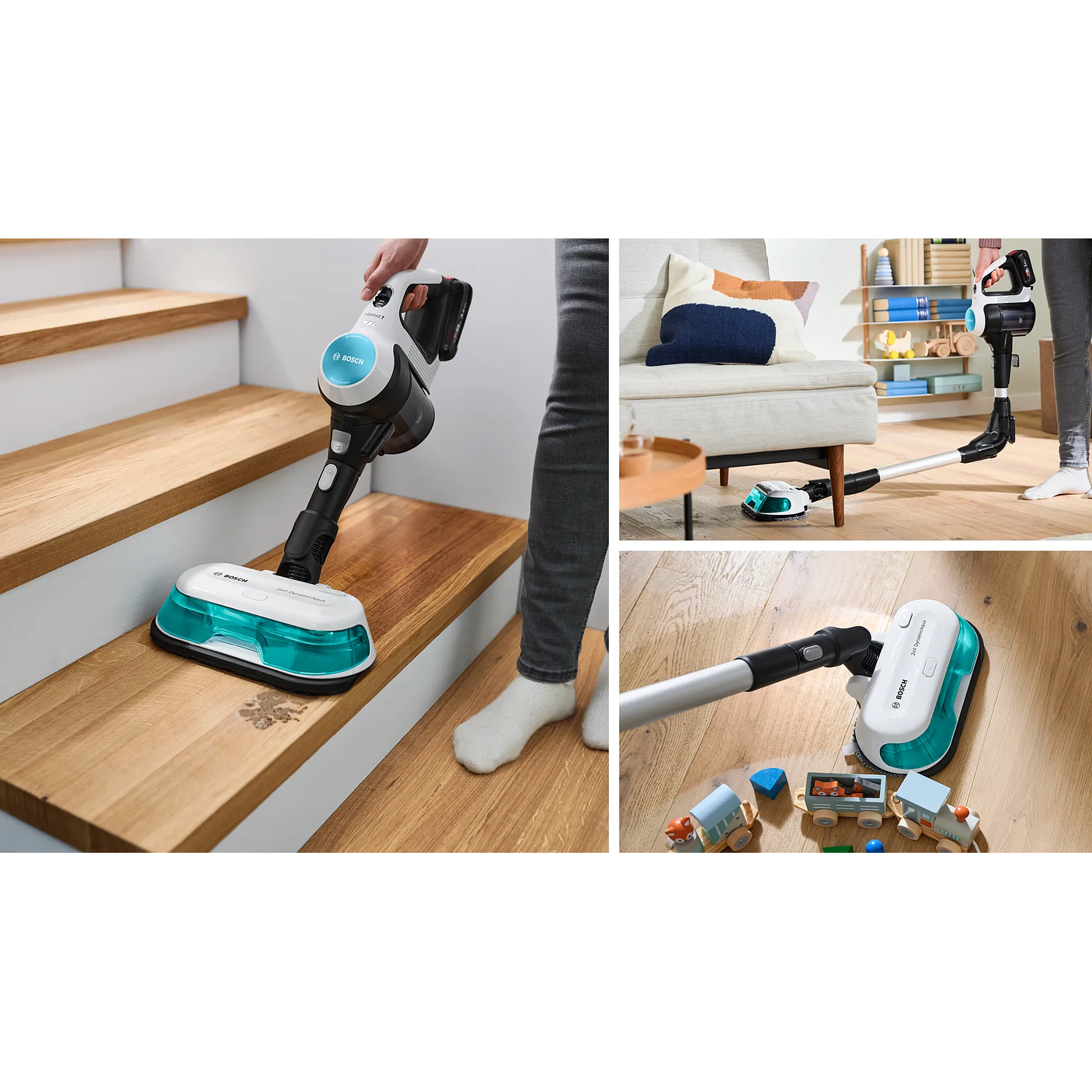 2 en 1: aspiradora y mopa recargable Unlimited 7 ProHygienic Aqua Blanco 12