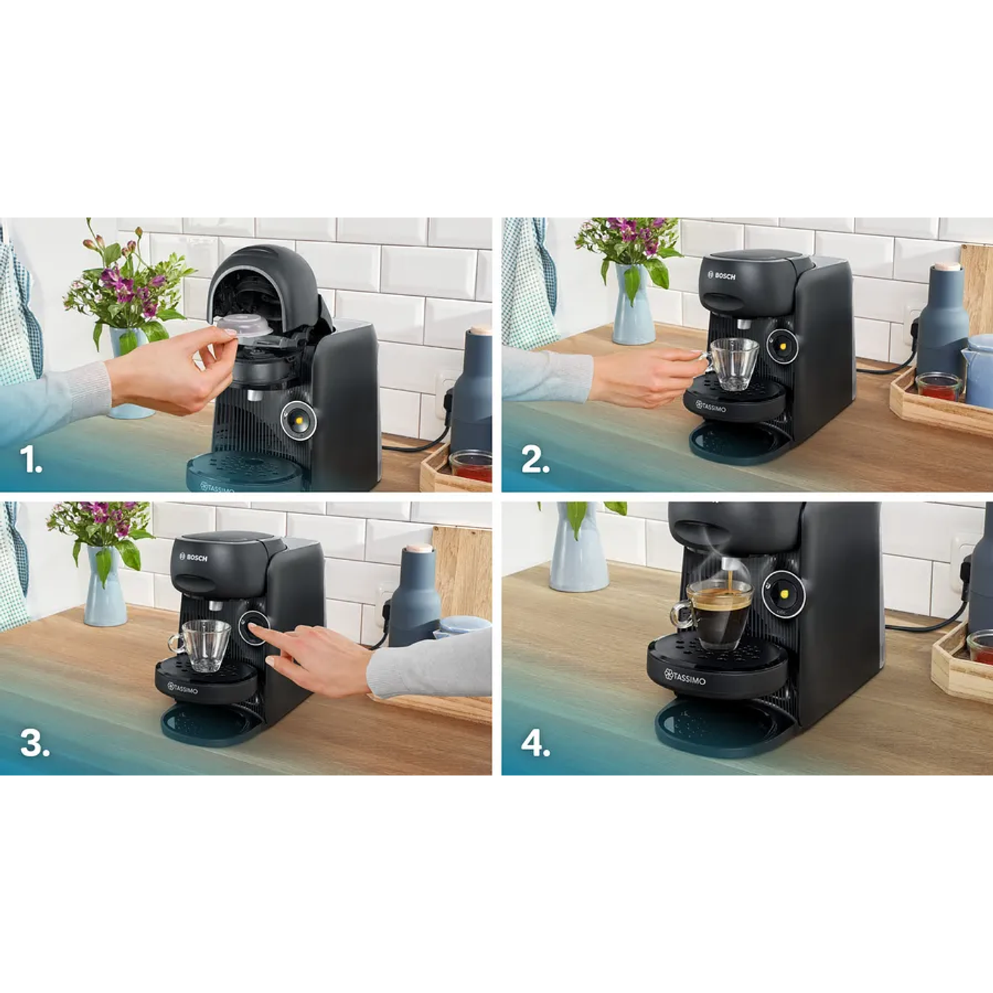 Cafetera multibebida TASSIMO FINESSE friendly Negro 10