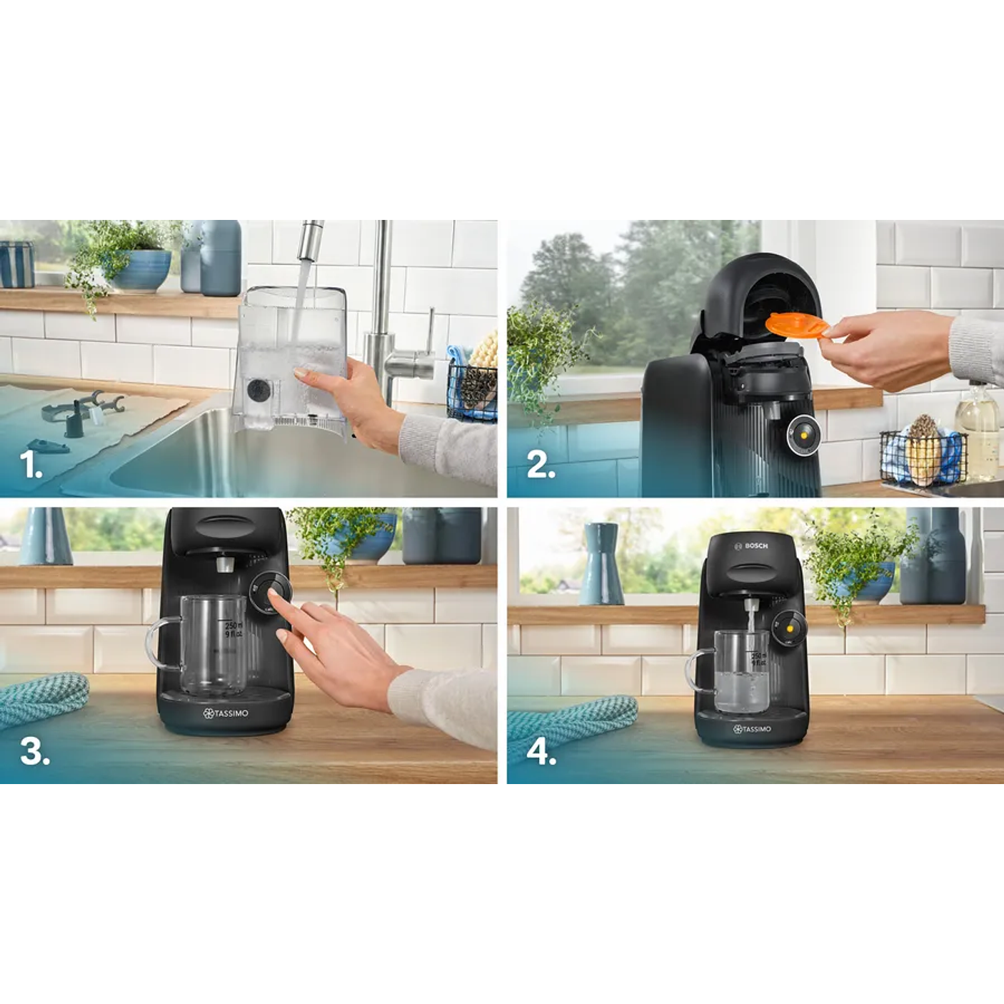 Cafetera multibebida TASSIMO FINESSE friendly Negro 11