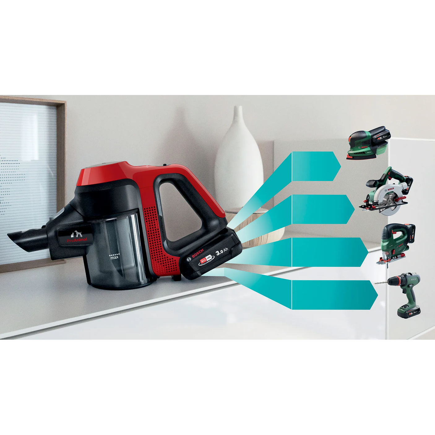 Aspiradora sin cable Unlimited 7 ProAnimal Rojo BOSCH 21