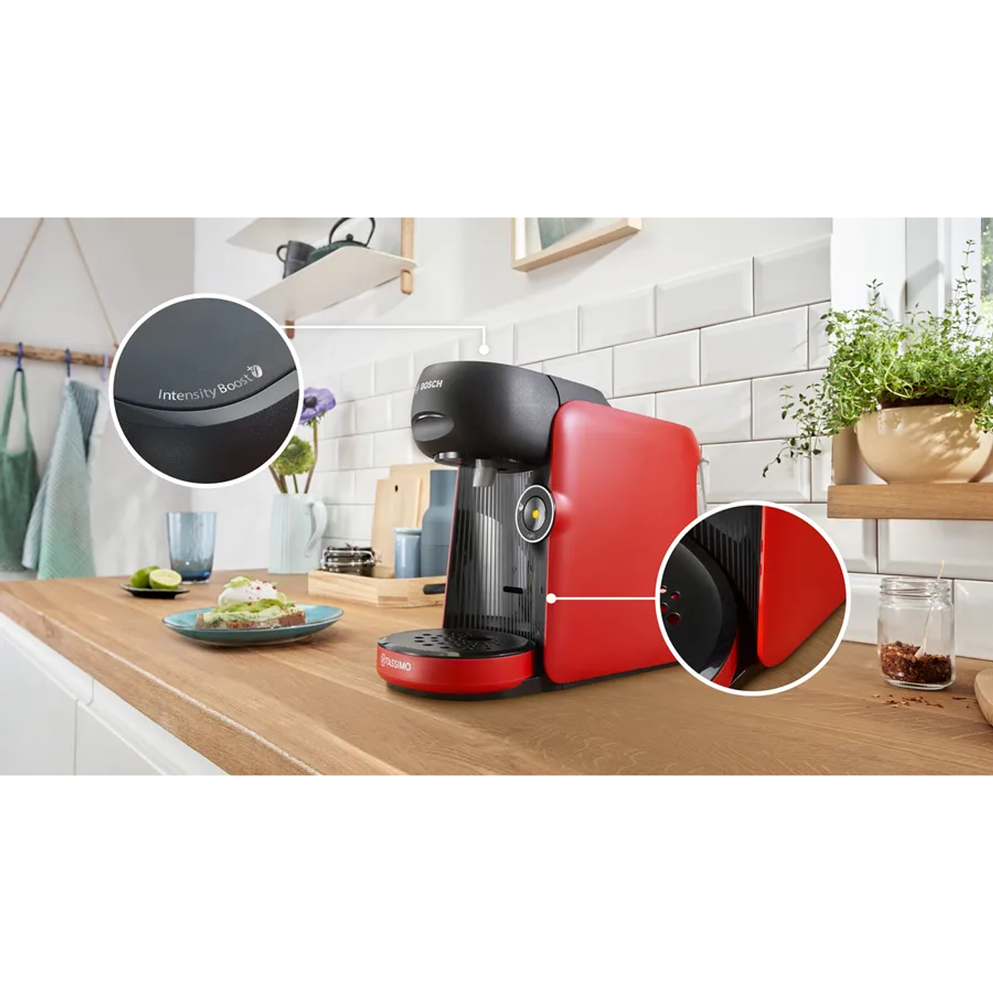 Cafetera multibebida TASSIMO FINESSE friendly Rojo 3