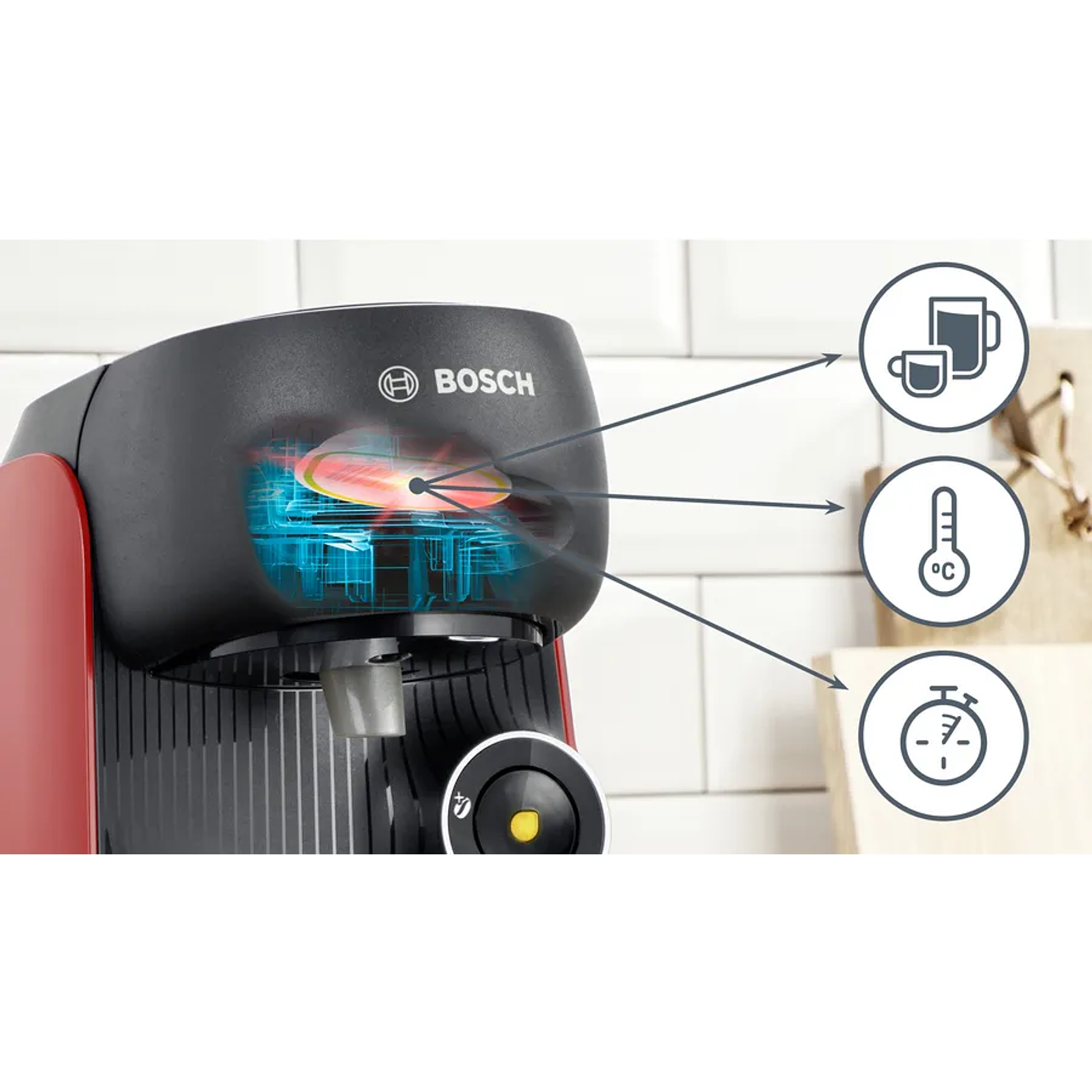 Cafetera multibebida TASSIMO FINESSE friendly Rojo 7