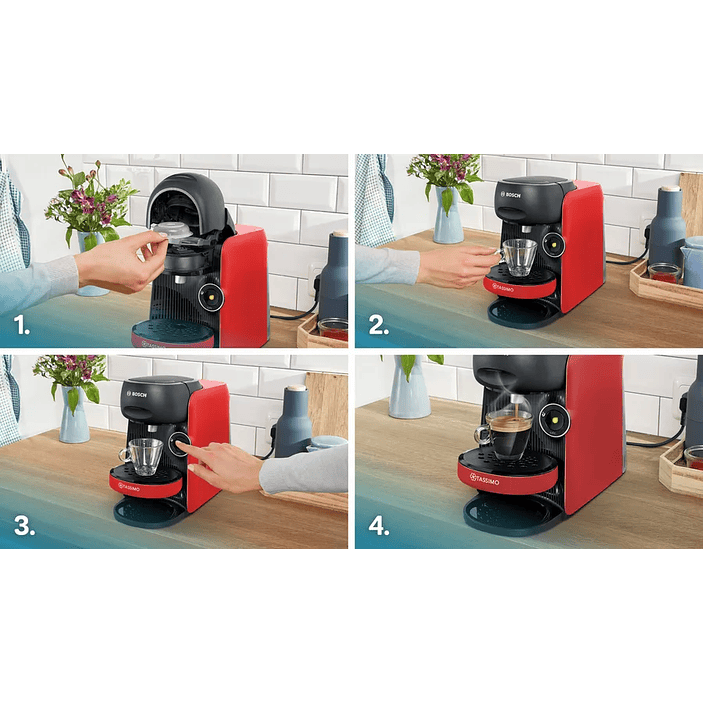 Cafetera multibebida TASSIMO FINESSE friendly Rojo 13