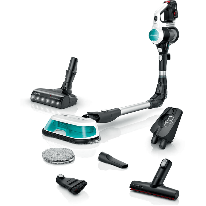 2 en 1: aspiradora y mopa recargable Unlimited 7 ProHygienic Aqua Blanco BOSCH 1