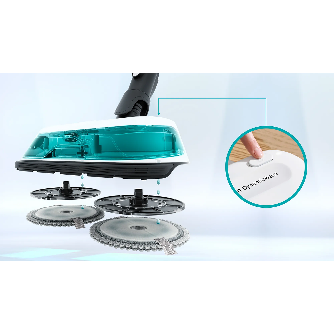 2 en 1: aspiradora y mopa recargable Unlimited 7 ProHygienic Aqua Blanco BOSCH 7