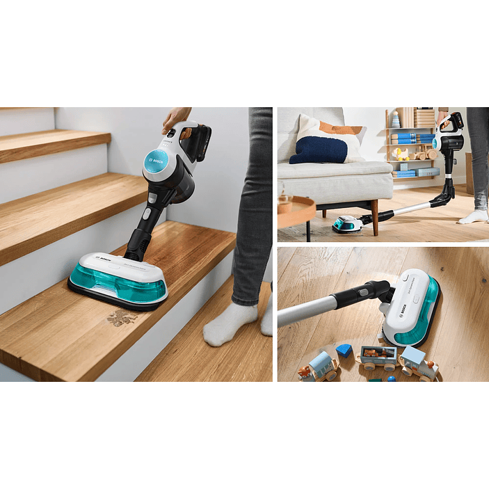 2 en 1: aspiradora y mopa recargable Unlimited 7 ProHygienic Aqua Blanco BOSCH 13