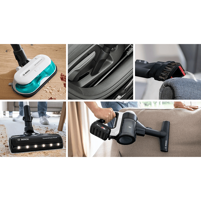 2 en 1: aspiradora y mopa recargable Unlimited 7 ProHygienic Aqua Blanco BOSCH 14