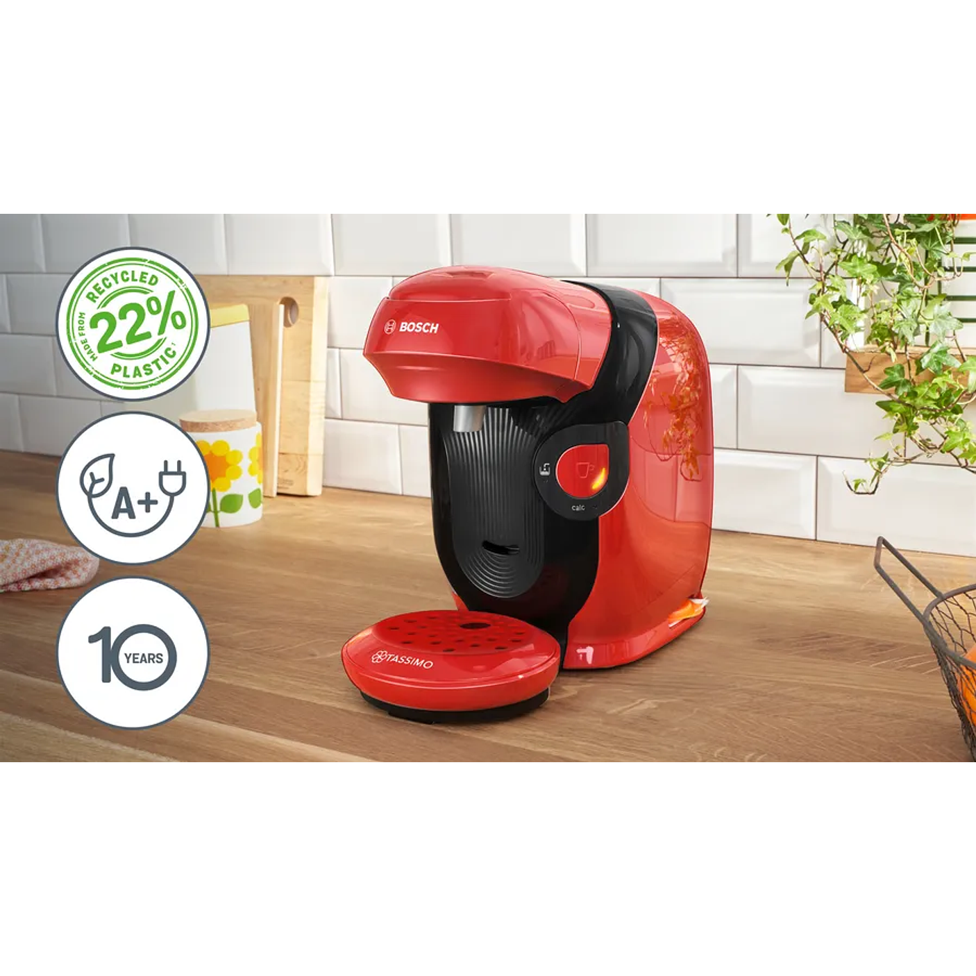 Cafetera multibebida TASSIMO STYLE friendly Rojo 2