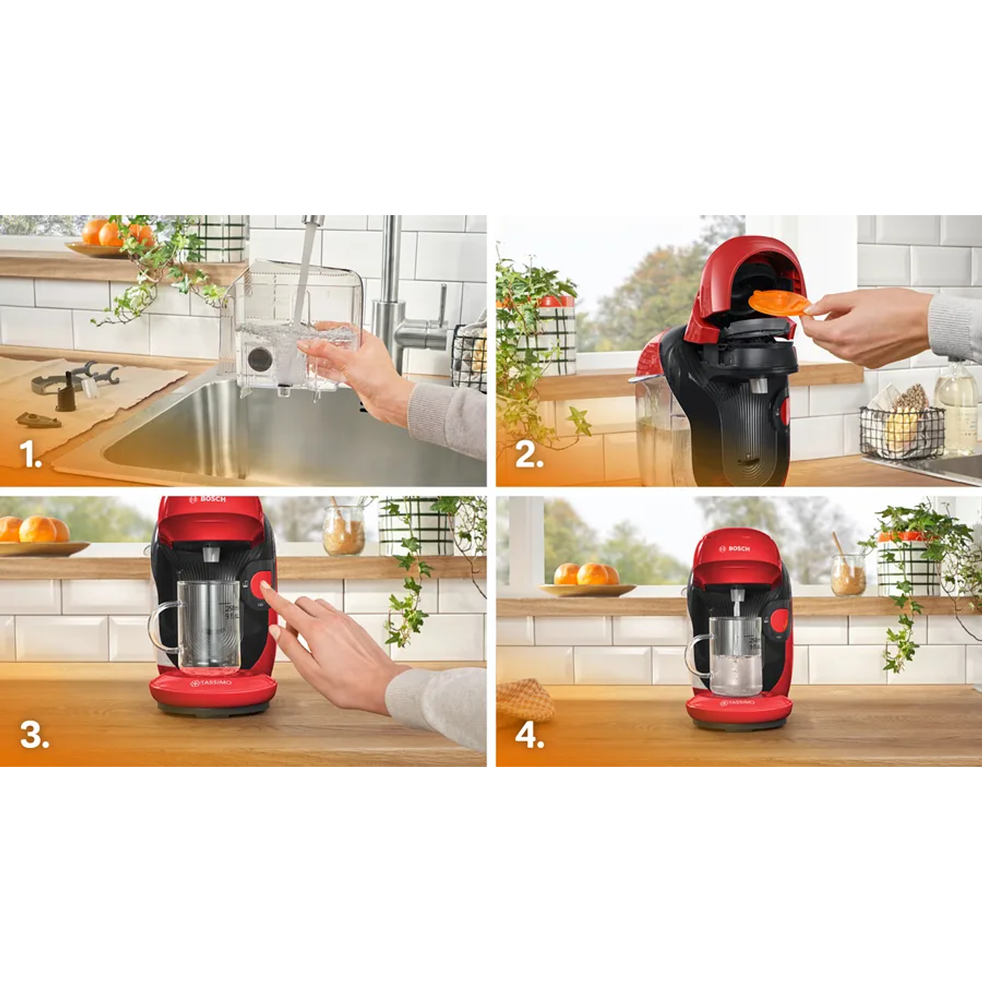 Cafetera multibebida TASSIMO STYLE friendly Rojo 9