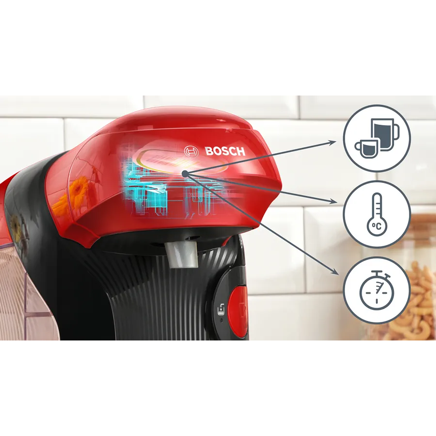 Cafetera multibebida TASSIMO STYLE friendly Rojo 4