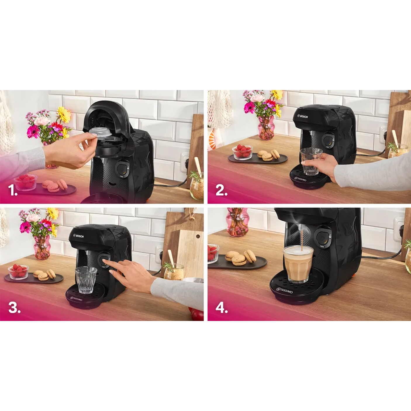 Cafetera multibebida TASSIMO HAPPY friendly Negro 10