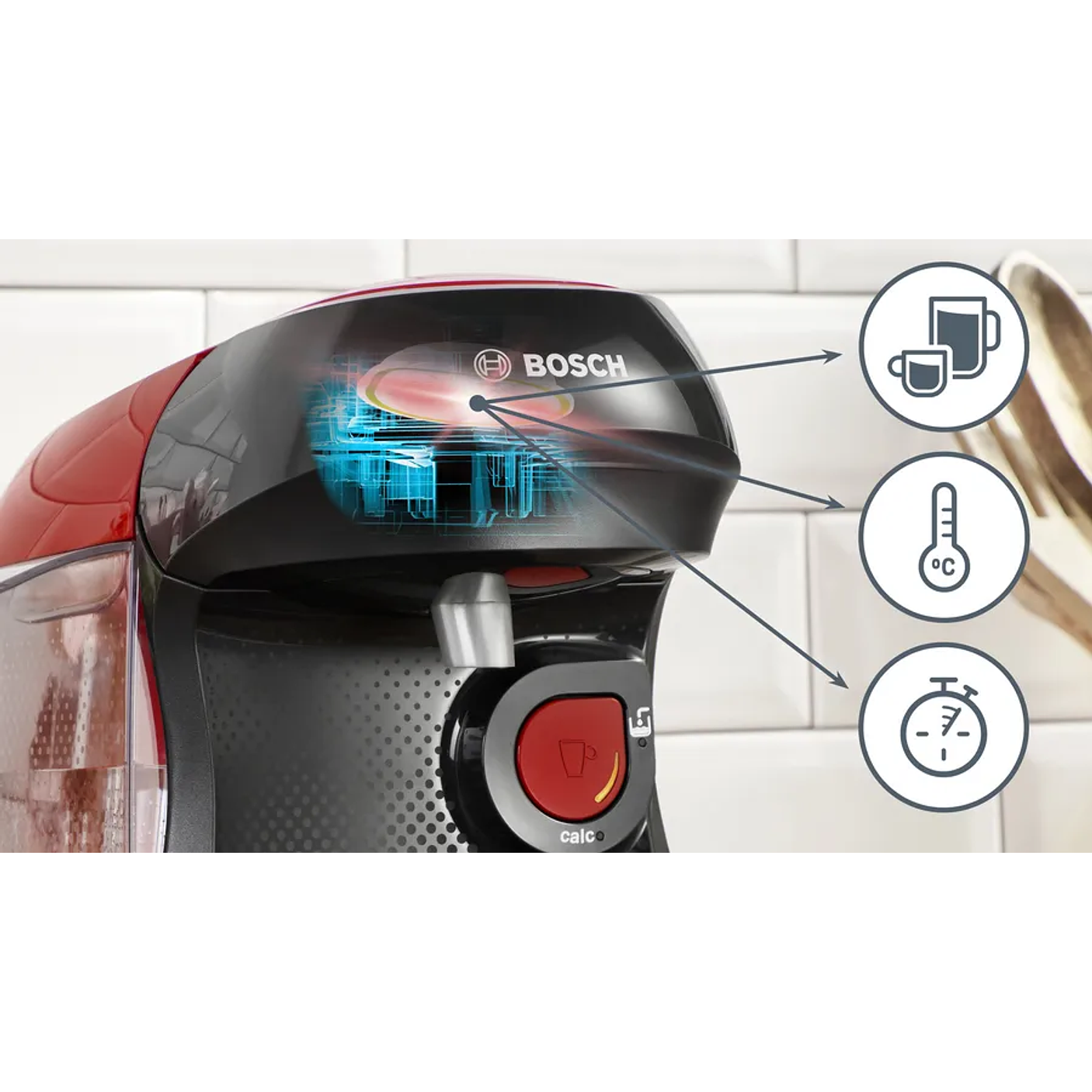 Cafetera multibebida TASSIMO HAPPY friendly Rojo 5