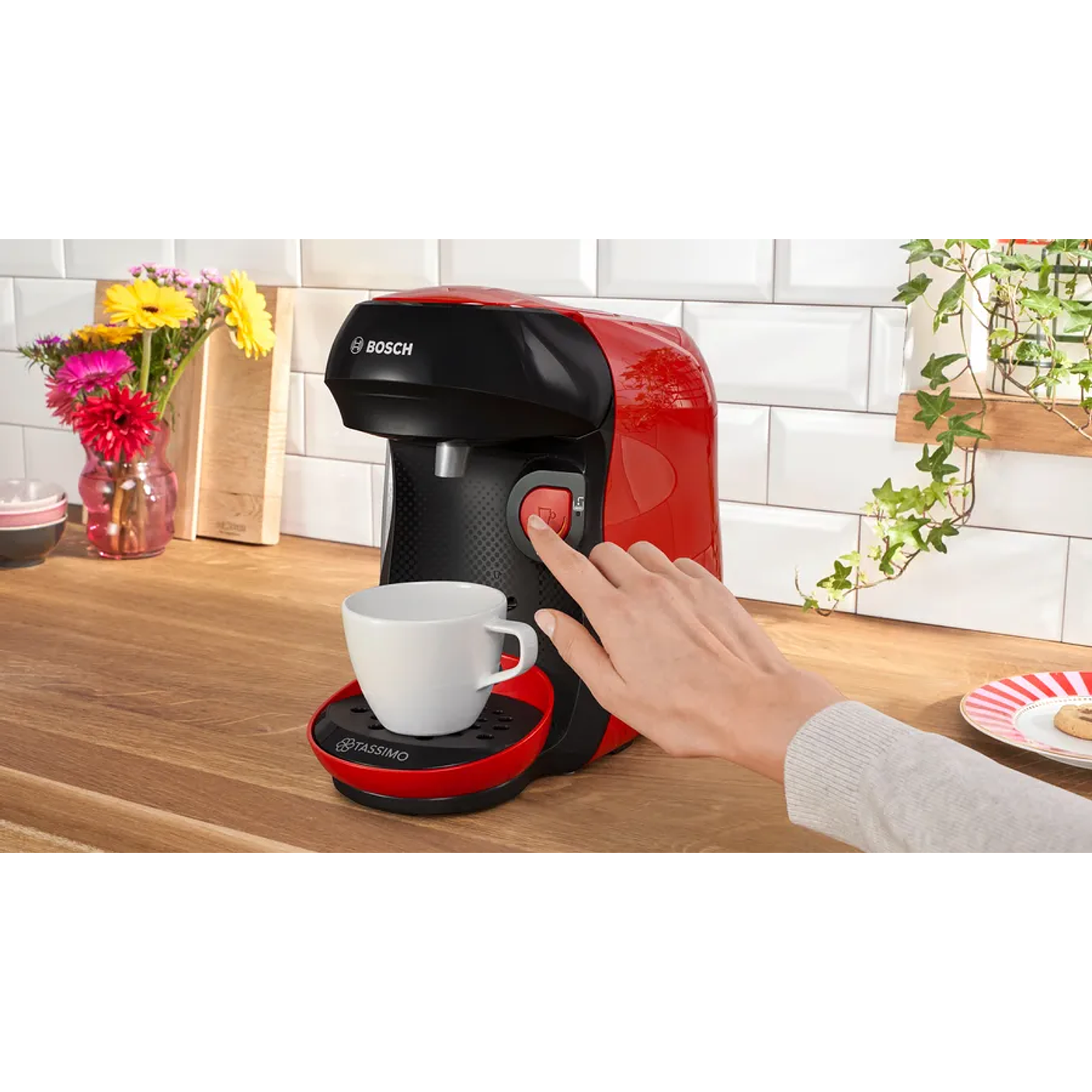 Cafetera multibebida TASSIMO HAPPY friendly Rojo 3