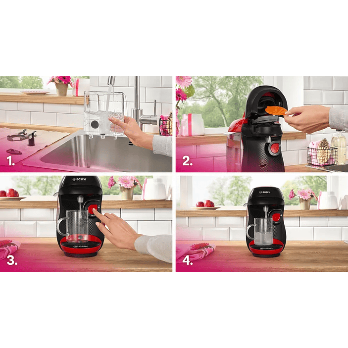 Cafetera multibebida TASSIMO HAPPY friendly Rojo 8