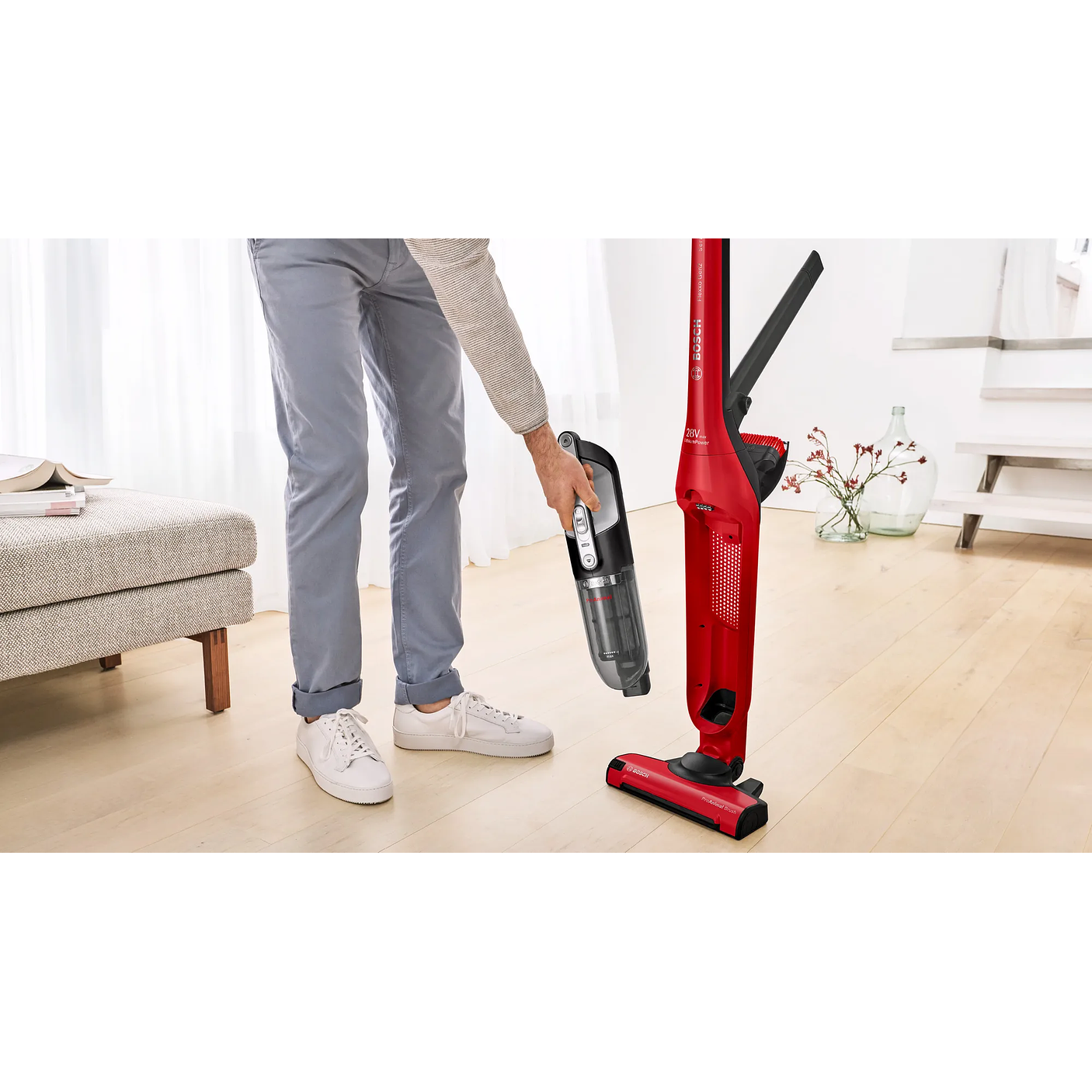 Aspiradora sin cable Flexxo Gen2 28Vmax ProAnimal Rojo BOSCH 12