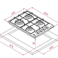 HLX 540 KL Placa de cocción a gas butano con 4 fuegos Acero inoxidable TEKA - Miniatura 4