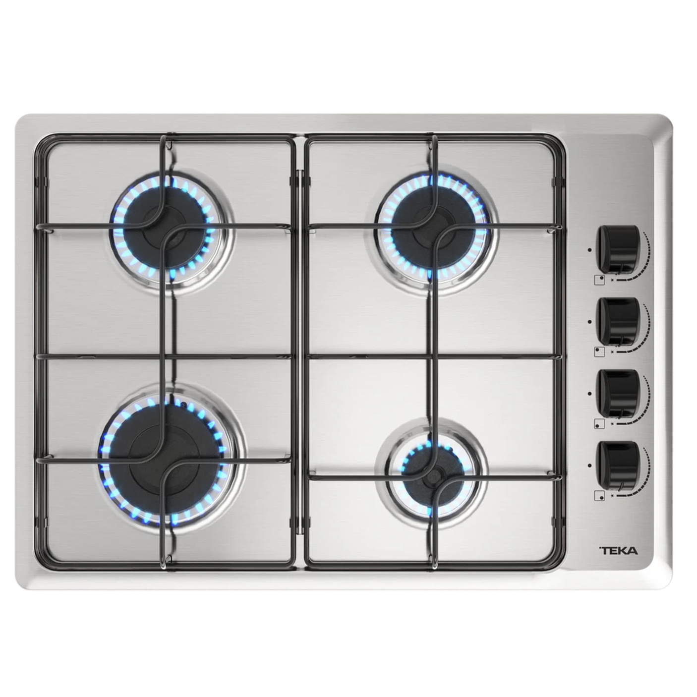 HLX 540 KL Placa de cocción a gas butano con 4 fuegos Acero inoxidable TEKA 1