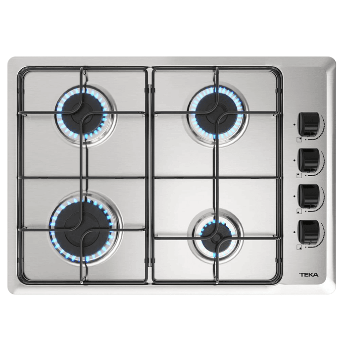 HLX 540 KL Placa de cocción a gas butano con 4 fuegos Acero inoxidable TEKA 1