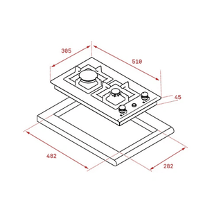 EFX 30.1 2G AI AL CI Placa de gas butano 30 cm Acero inoxidable TEKA