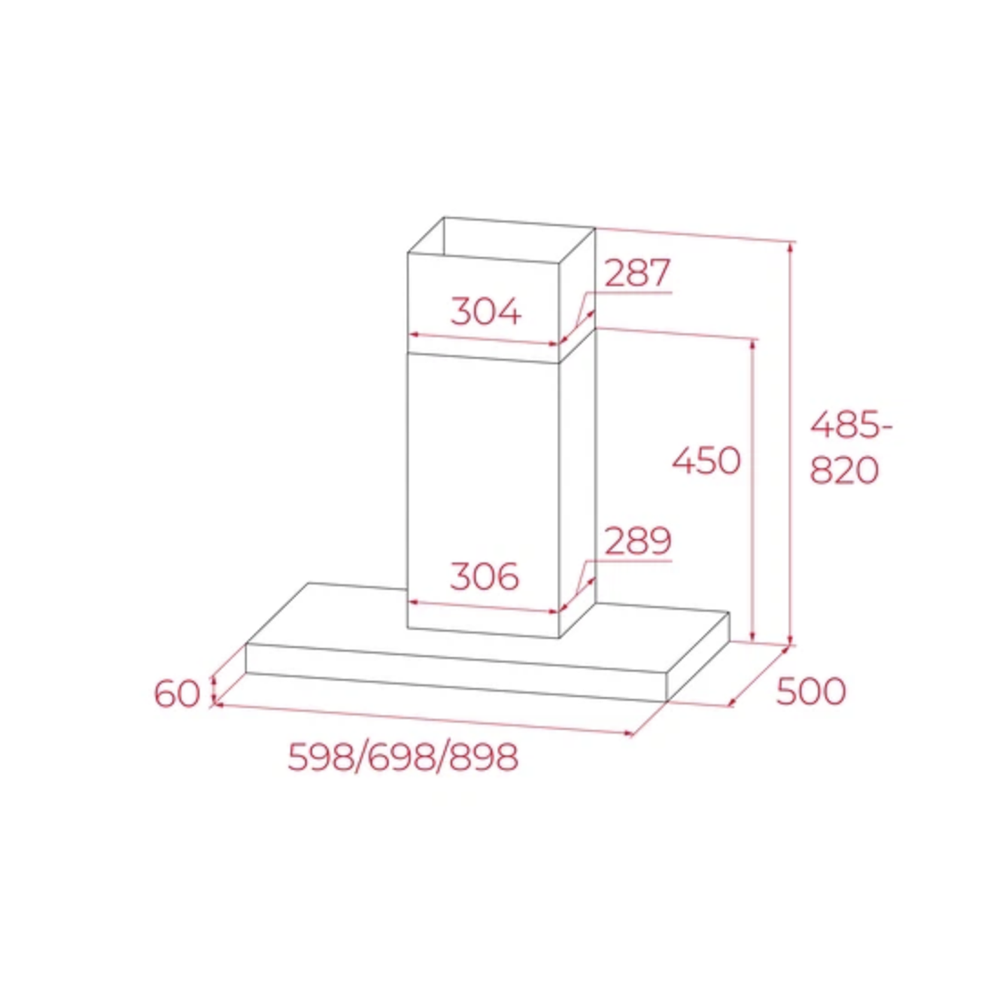 DSF 66370 KCS IX Campana decorativa de pared 60 cm Acero inoxidable TEKA 4